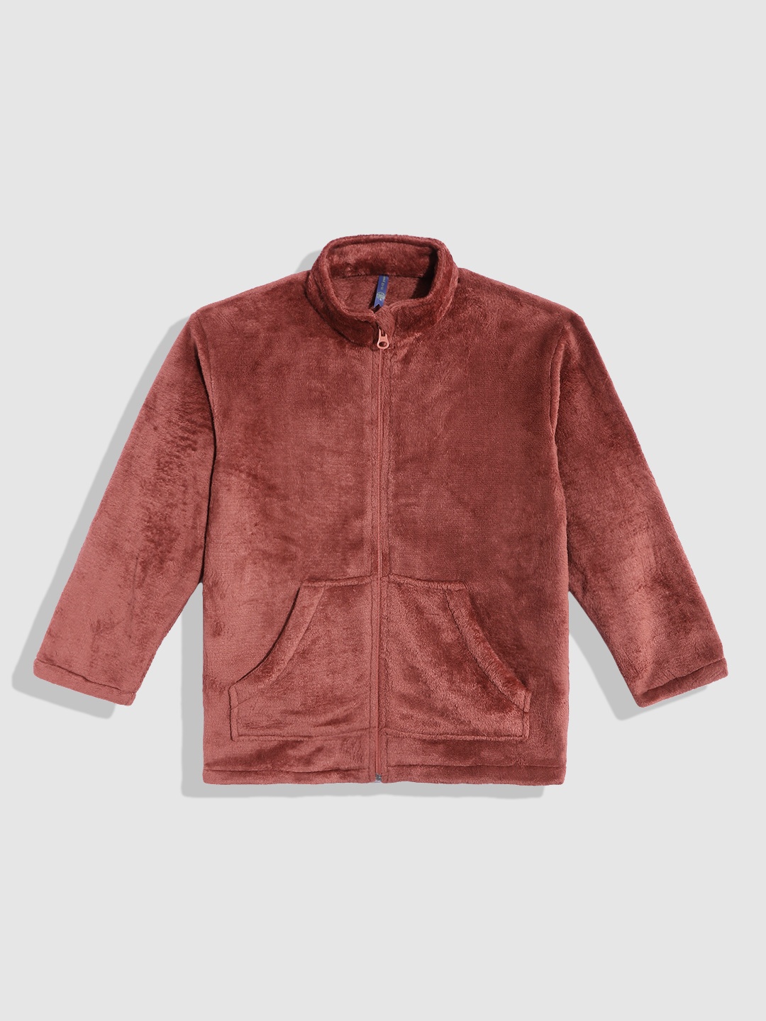 

YK Girls Rust Solid Faux Fur Tailored Jacket