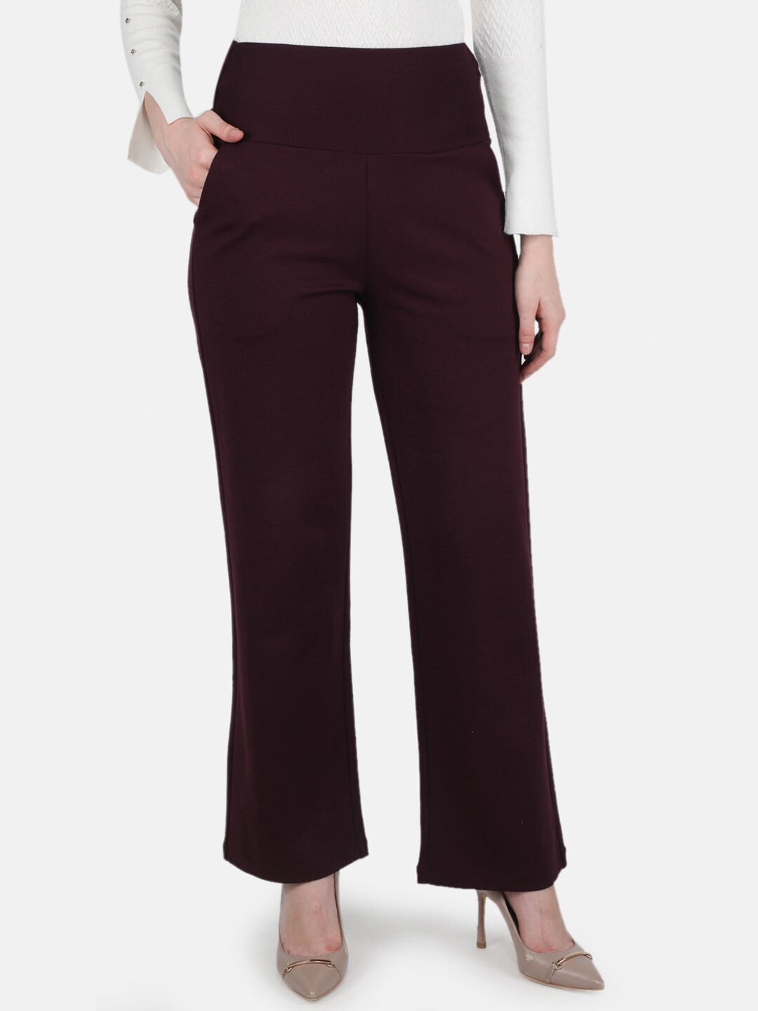 

Monte Carlo Women Maroon Flared Trousers