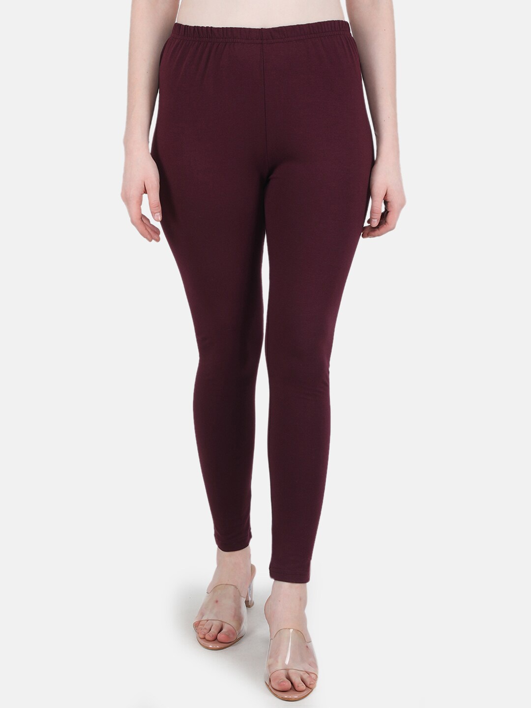 

Monte Carlo Women Maroon Ankle-Length Leggings