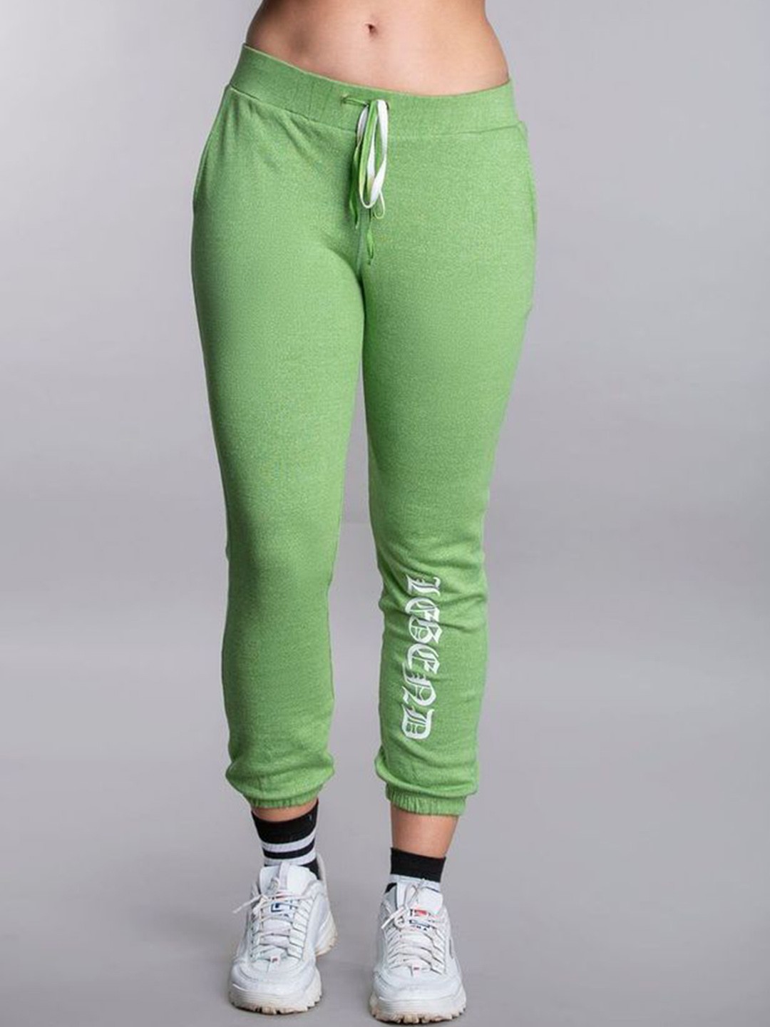 

MKOAL Women Green Typography Printed Joggers
