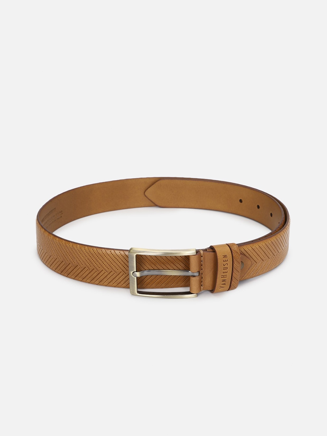 

Van Heusen Men Brown Textured Leather Belt