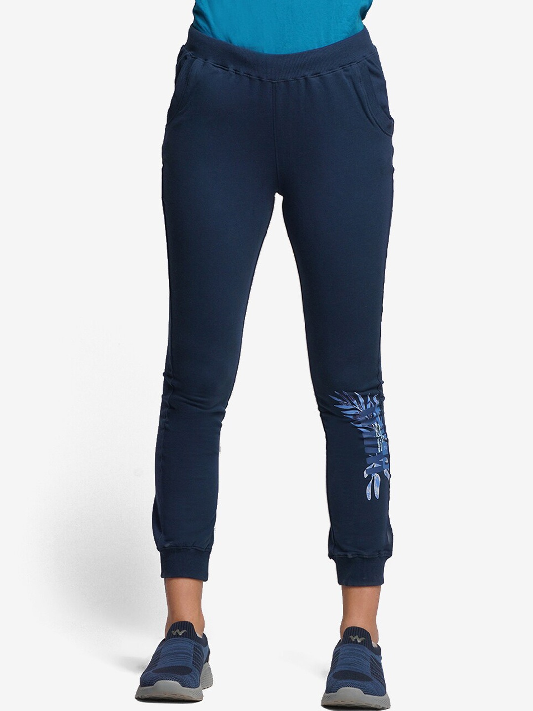 

Wildcraft Women Navy Blue Printed Slim Fit Joggers