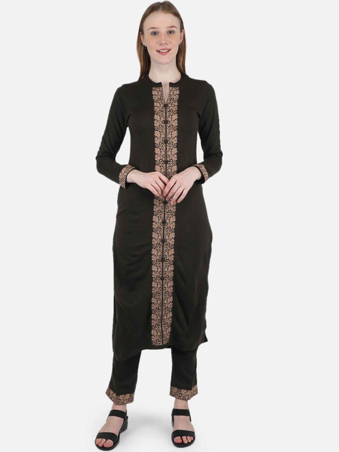 

Monte Carlo Women Green Ethnic Motifs Pure Cotton Kurta with Trousers