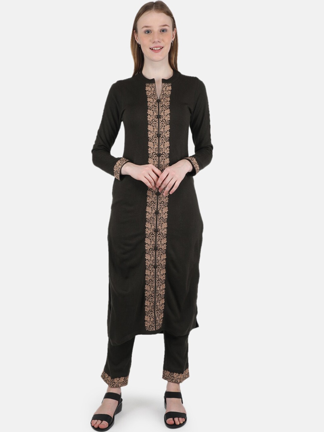 

Monte Carlo Women Green Printed Pure Cotton Kurta with Trousers
