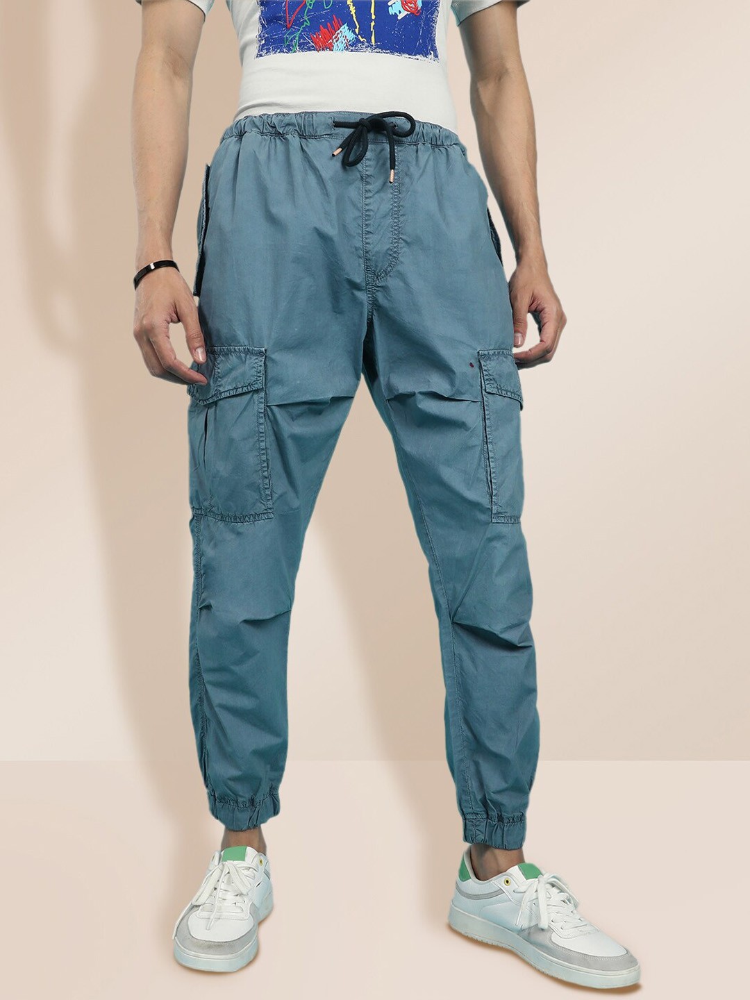 

KRA Men Blue Pure Cotton Cargos