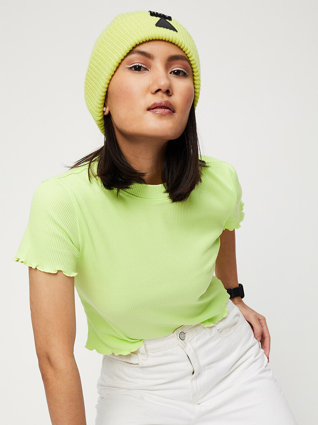 

max Fluorescent Green Crop Top