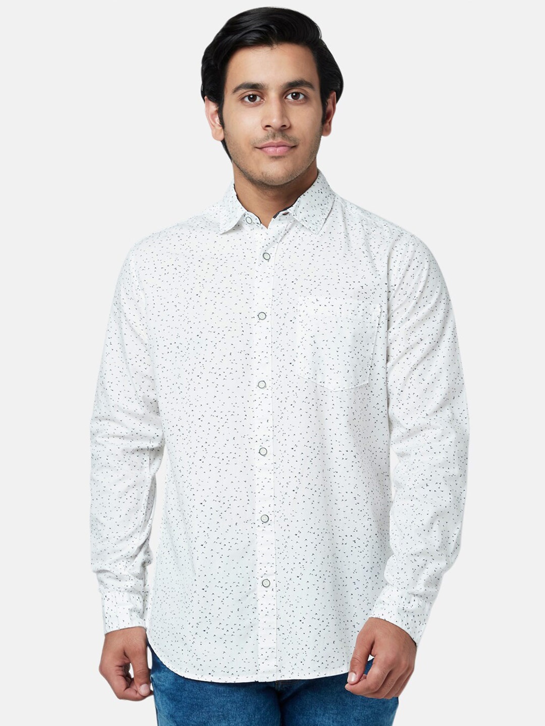

YU by Pantaloons Men Slim Fit Printed Casual Shirt, Off white