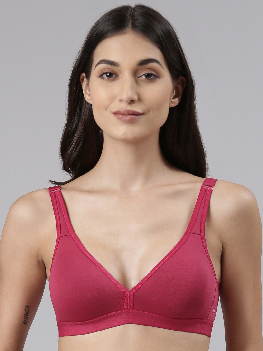 

Dollar Missy Pack of 1 Non Padded Combed Cotton Wire-Free Basic Support Bra, Pink