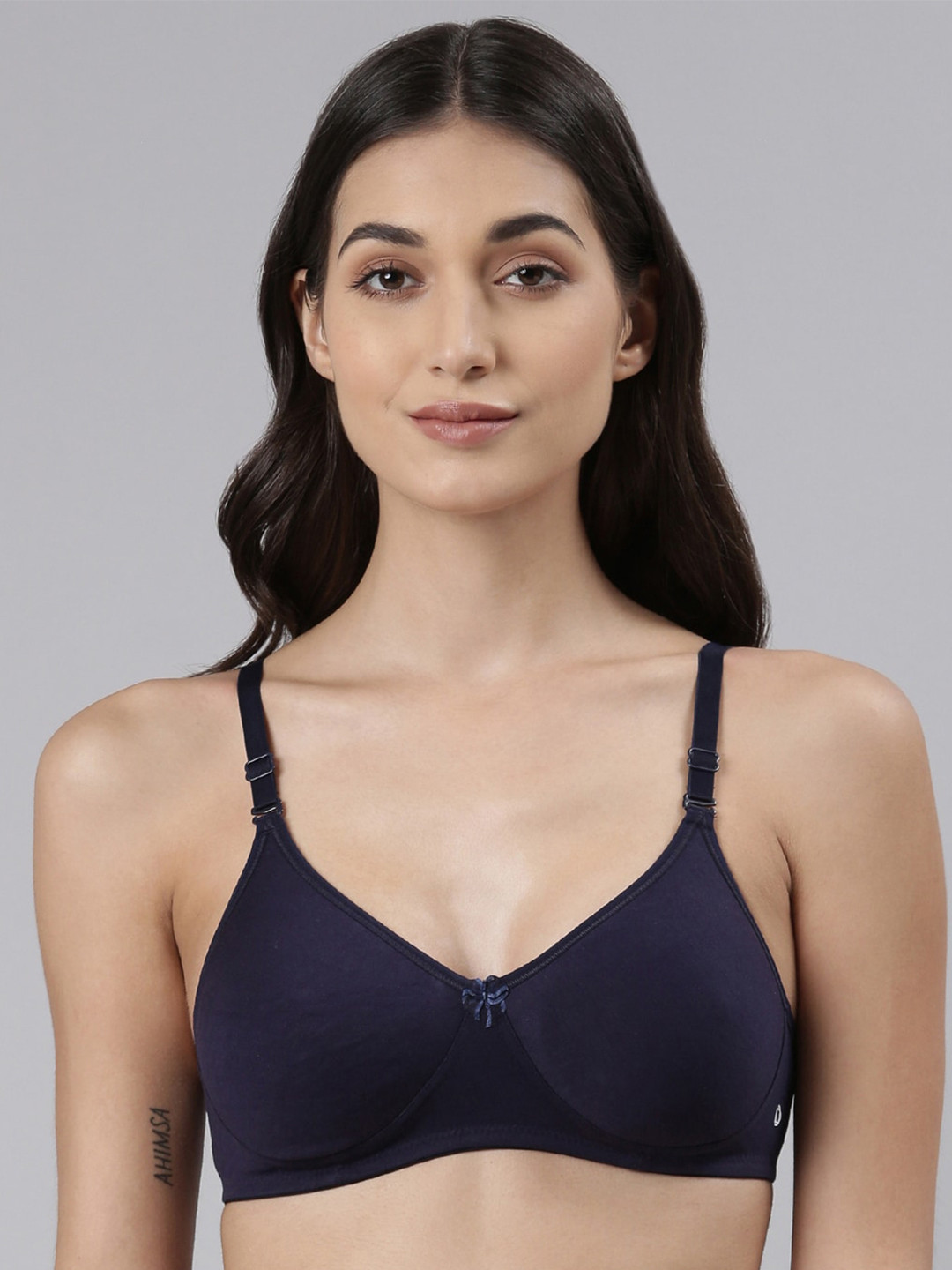 

Dollar Missy Pack of 1 Cotton Wire-Free Soft Padded Bra, Navy blue