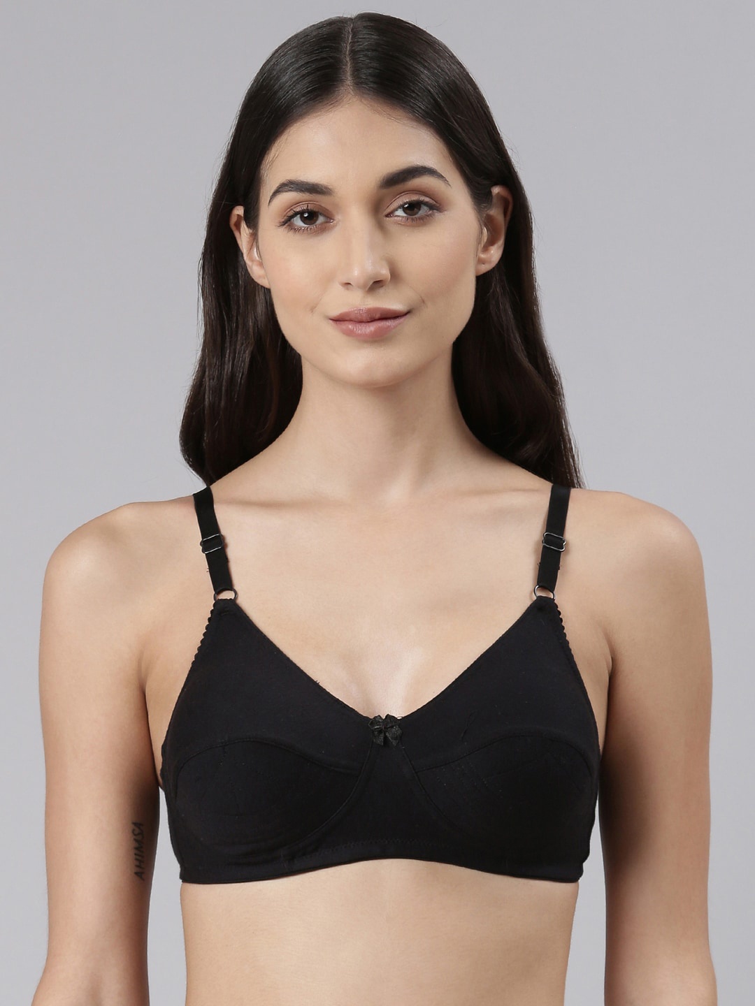 

Dollar Missy Pack of 1 Cotton Wire-Free Uplift Support Bra, Black
