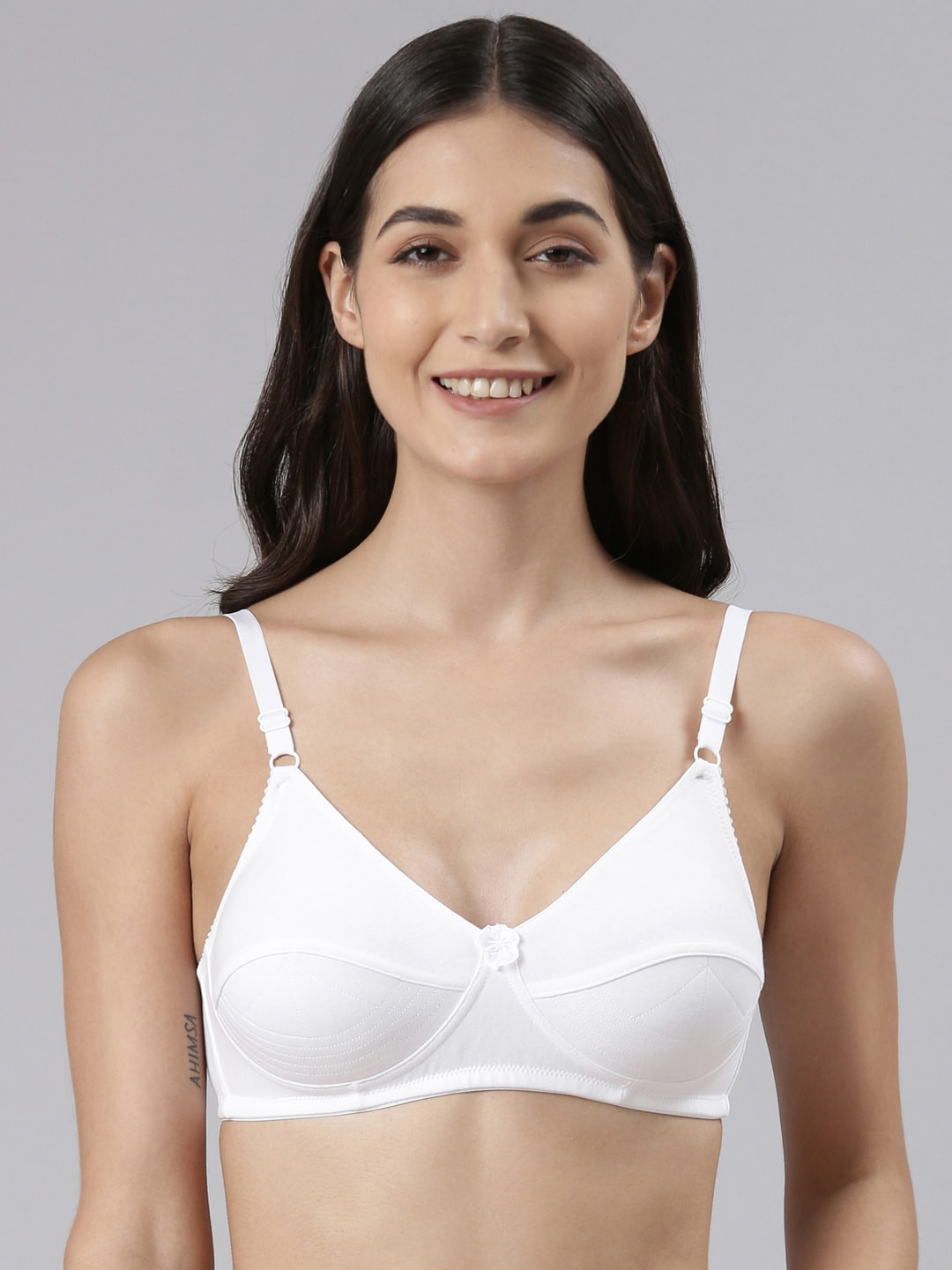 

Dollar Missy White Non Padded Dry Fit Anti Microbial Cotton Bra