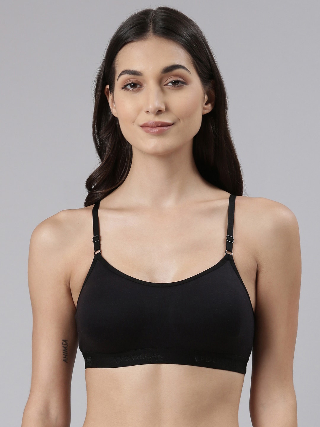 

Dollar Missy Pack of 1 Cotton Wire-Free Beginners Bra, Black