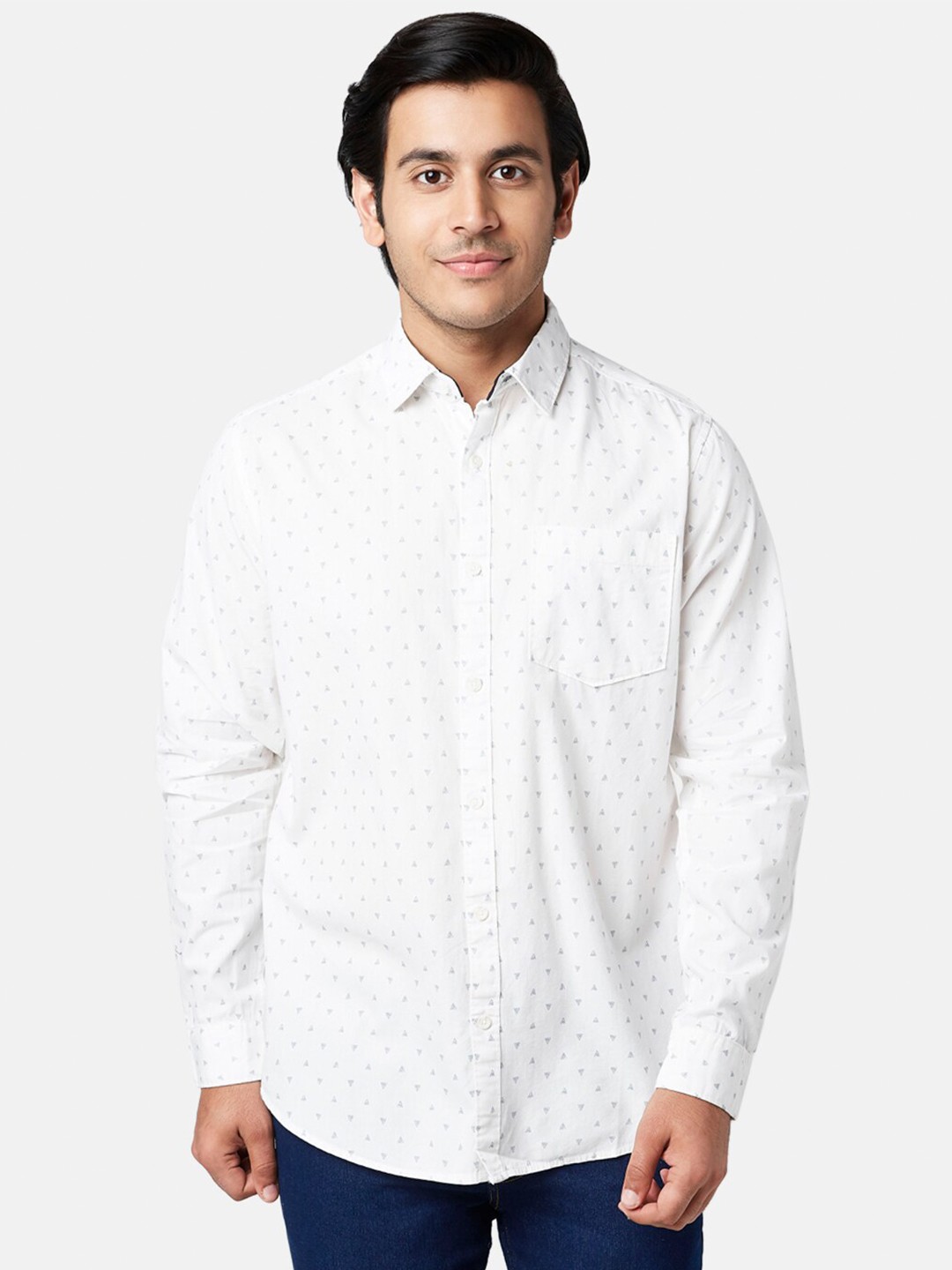 

YU by Pantaloons Men Slim Fit Printed Cotton Casual Shirt, Off white