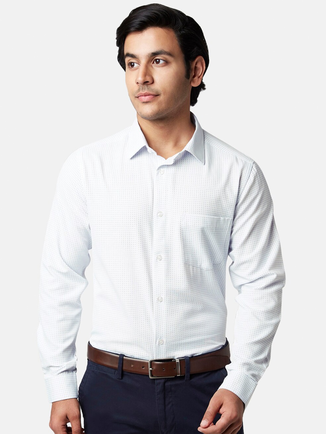 

YU by Pantaloons Men Slim Fit Printed Formal Shirt, Blue