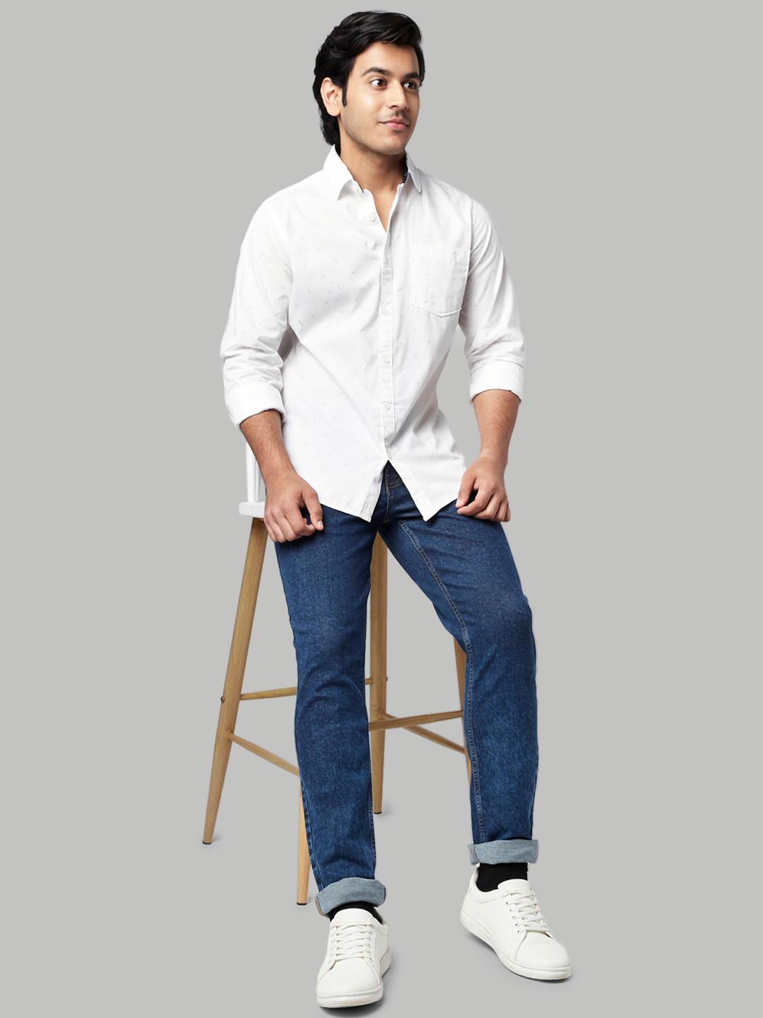 

YU by Pantaloons Men Slim Fit Printed Cotton Casual Shirt, White