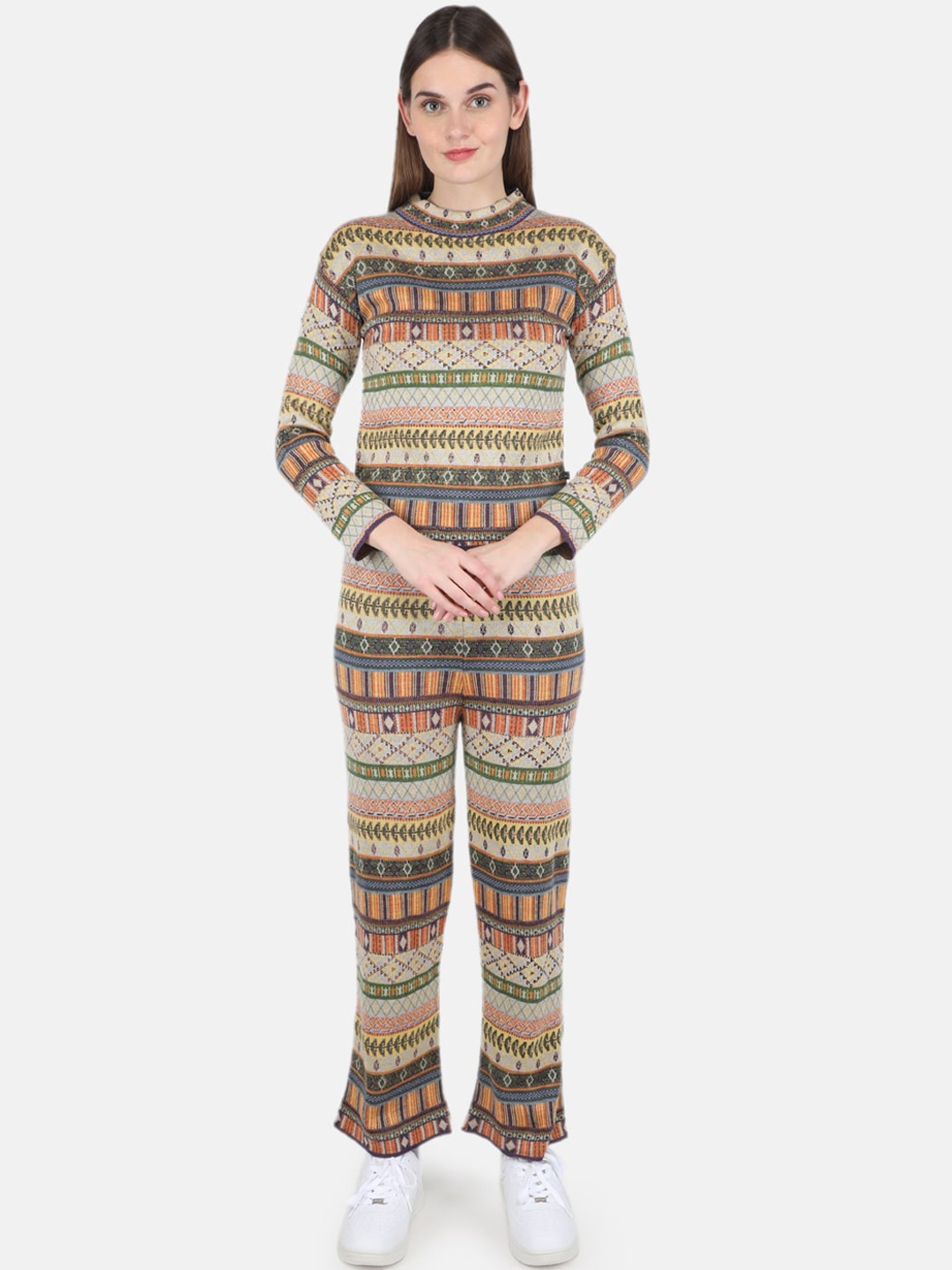 

Monte Carlo Women Multicoloured Printed Top with Trousers, Multi