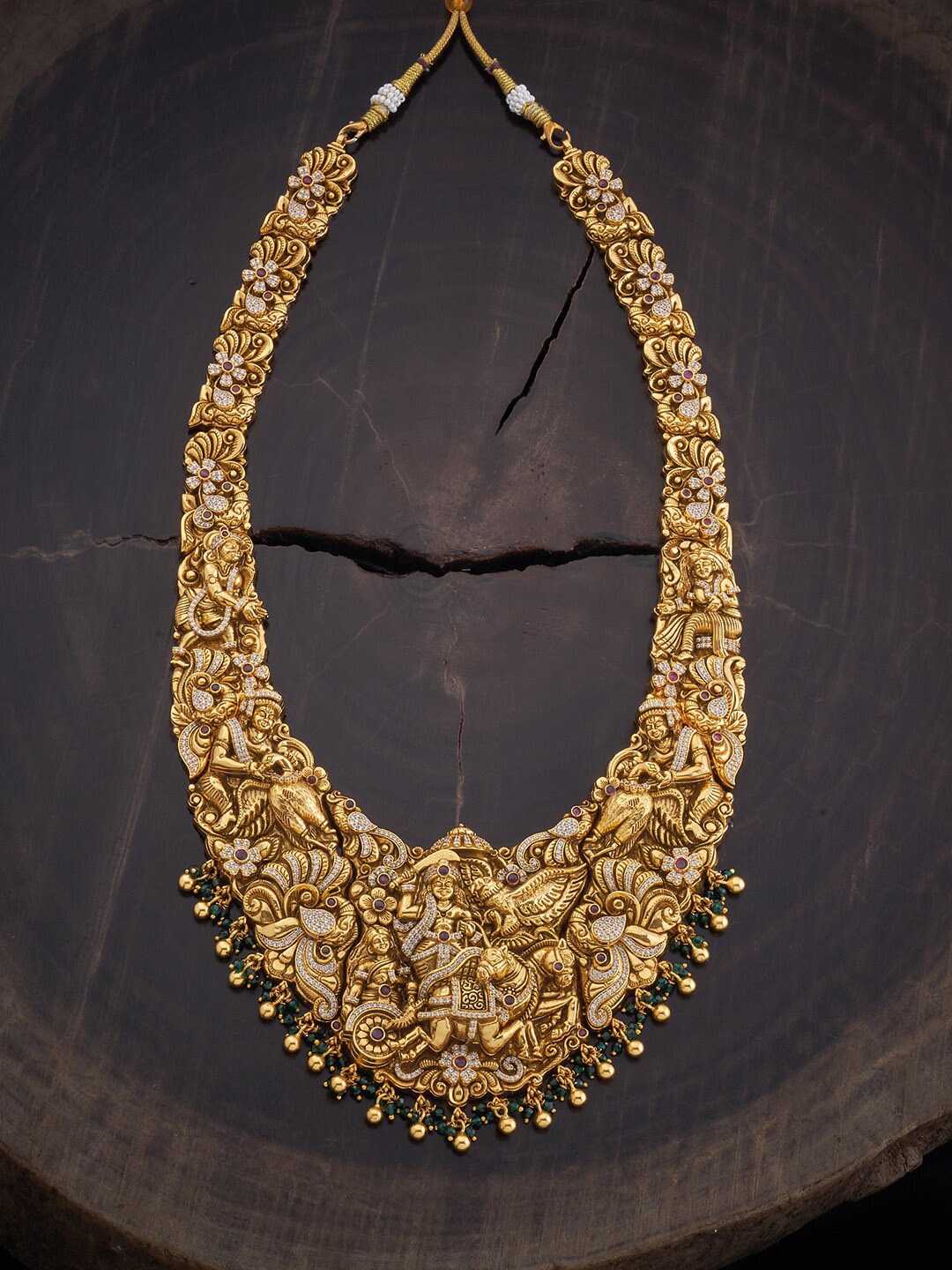 

Kushal's Fashion Jewellery Gold-Toned Silver Temple Necklace