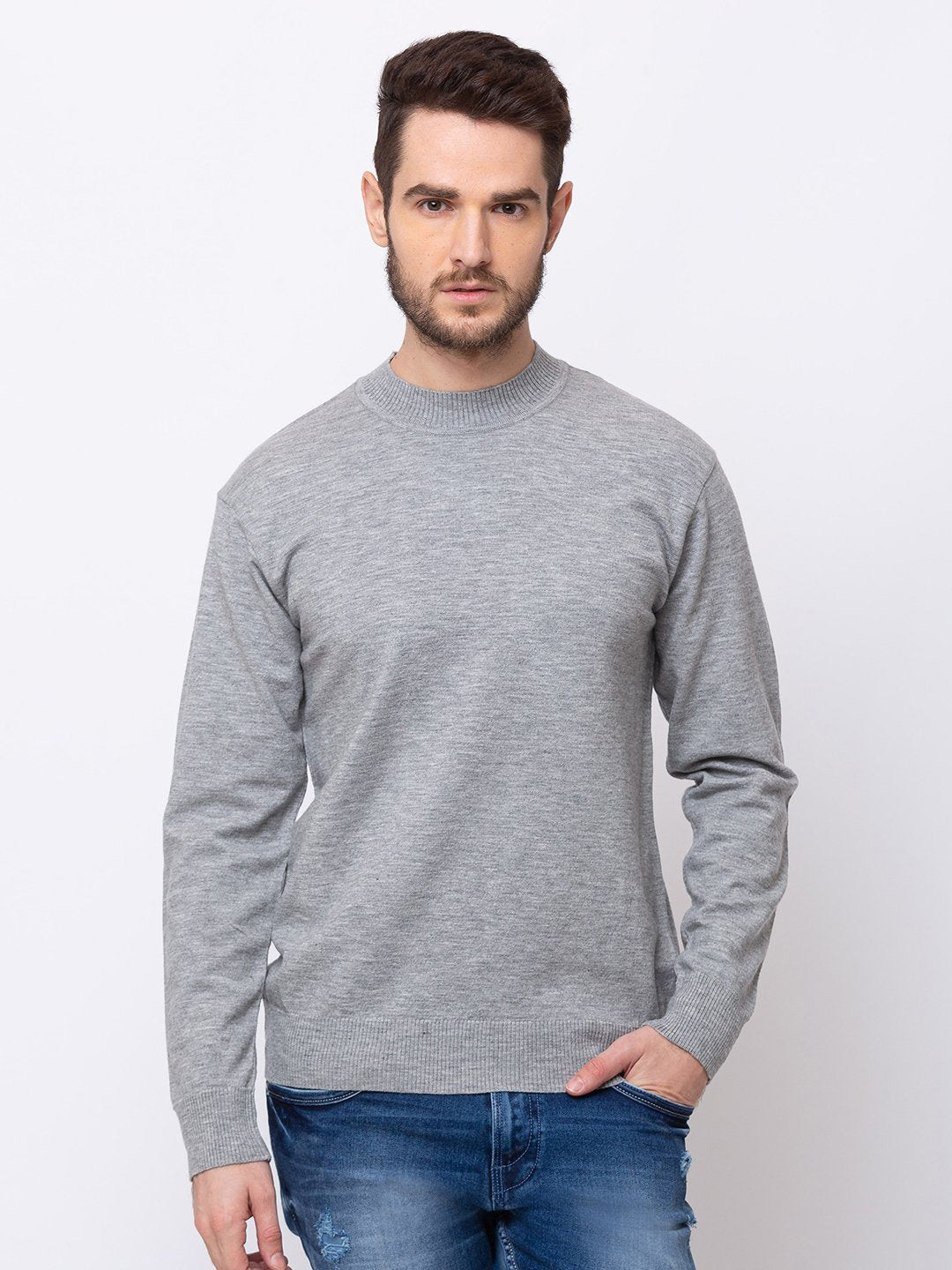 

Status Quo Men Grey Acrylic Pullover