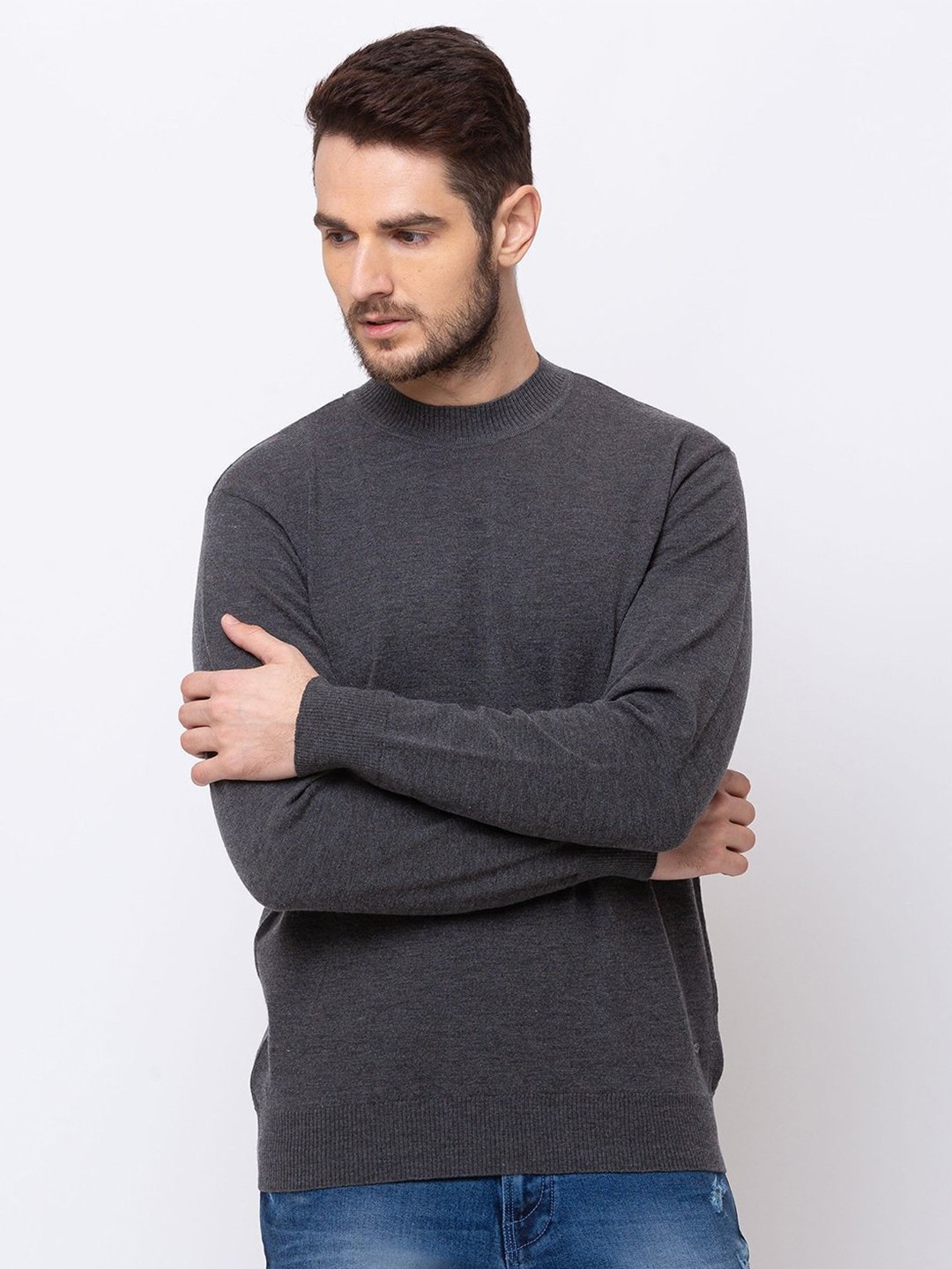 

Status Quo Men Grey Acrylic Pullover