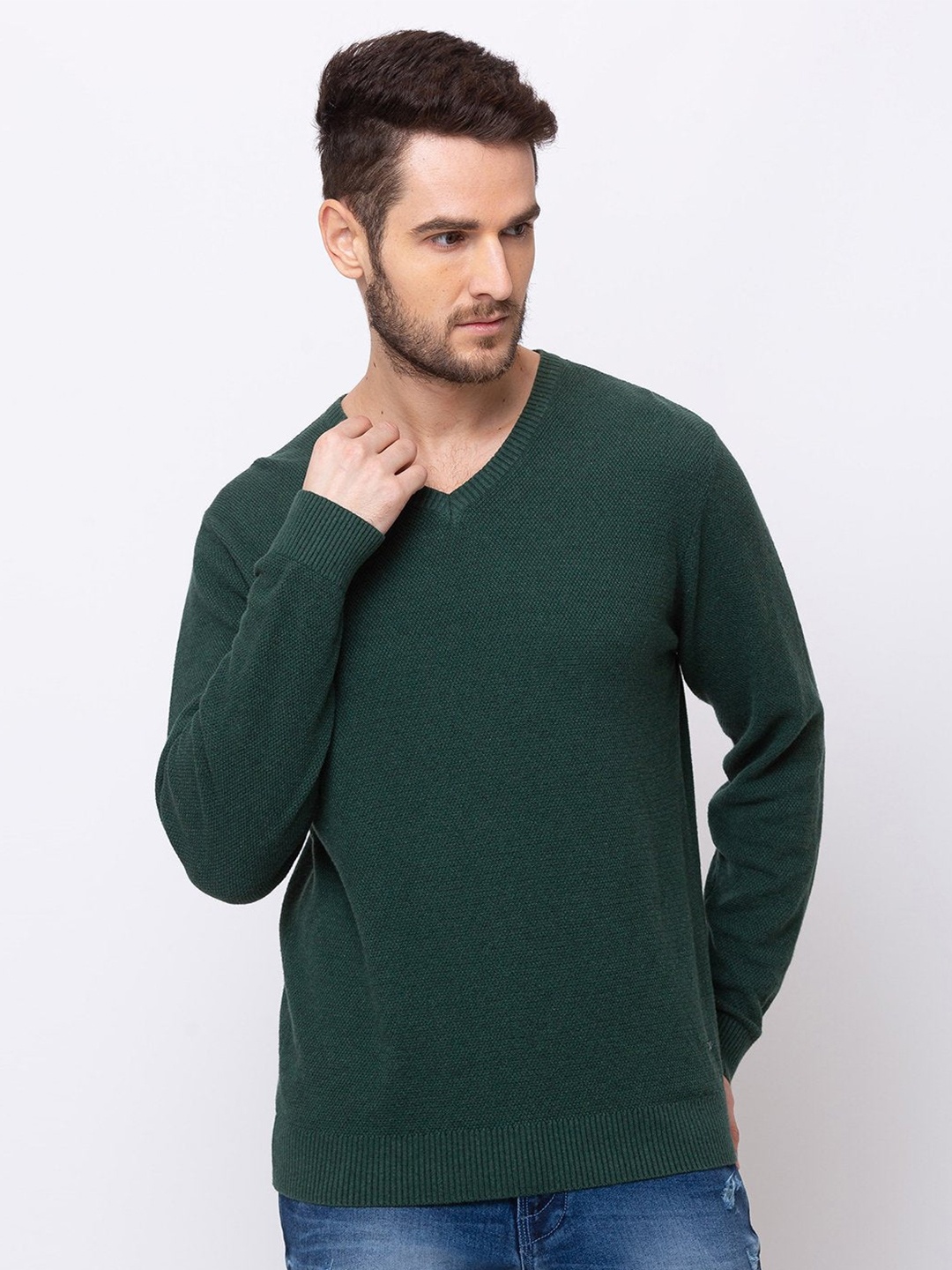 

Status Quo Men Green Acrylic Pullover