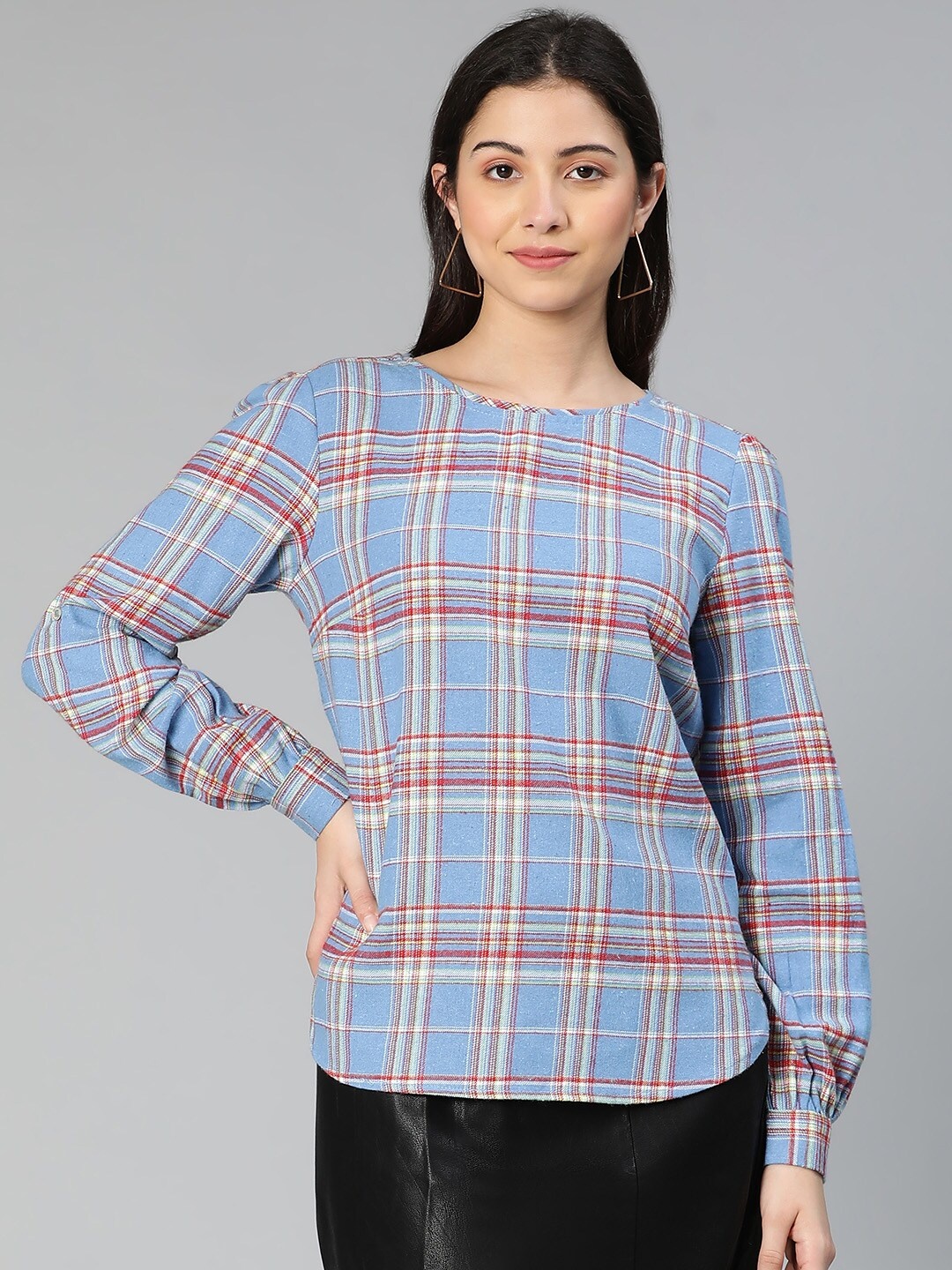 

Oxolloxo Blue Checked Top