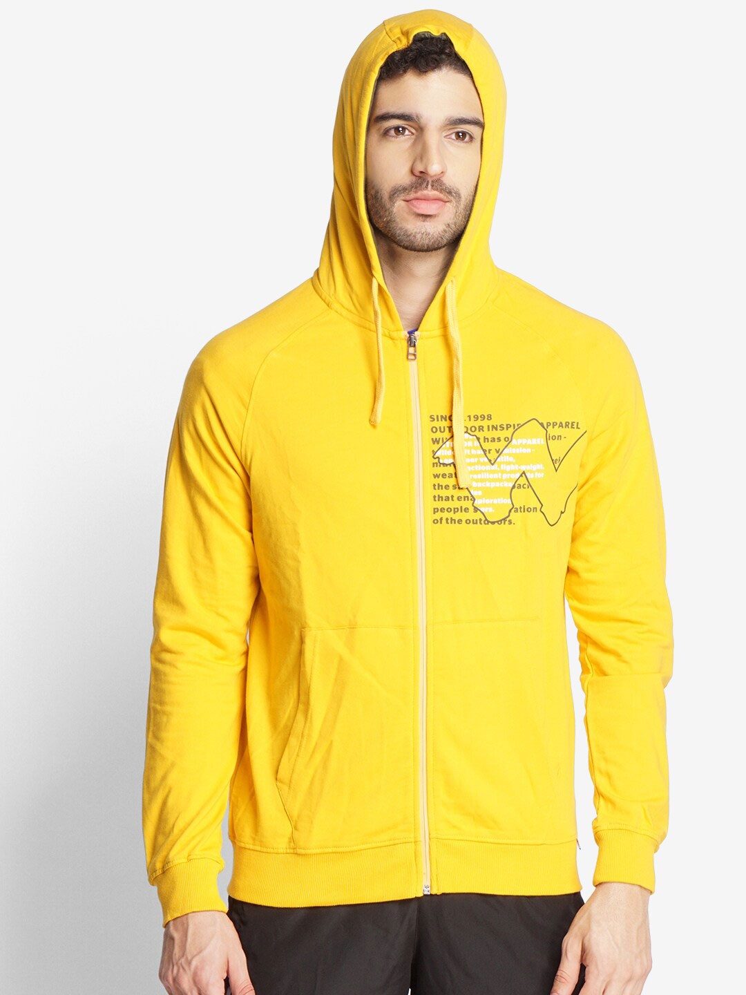 

Wildcraft Men Yellow Hooded Cotton Sweatshirt