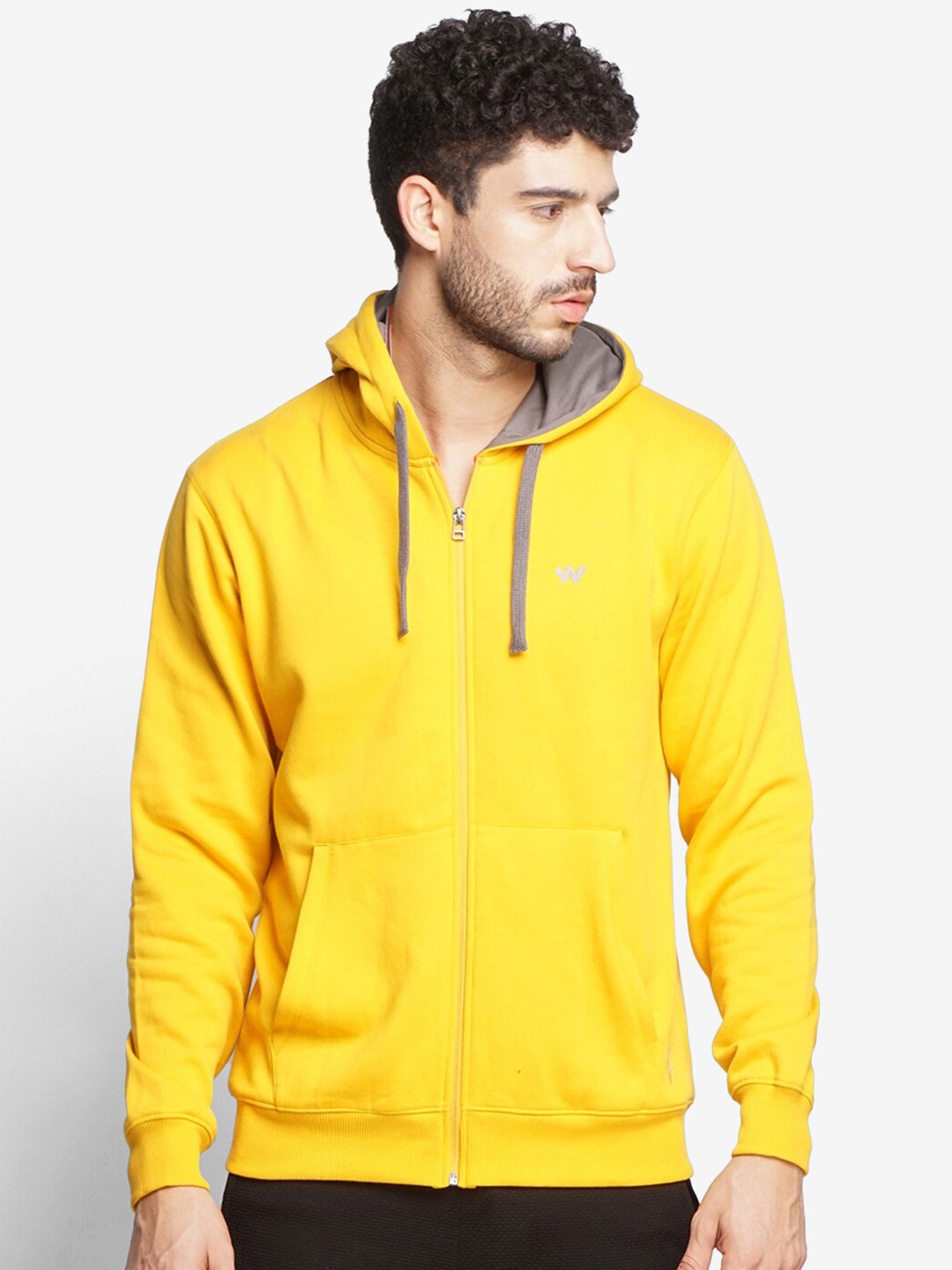 

Wildcraft Men Yellow Hooded Cotton Sweatshirt