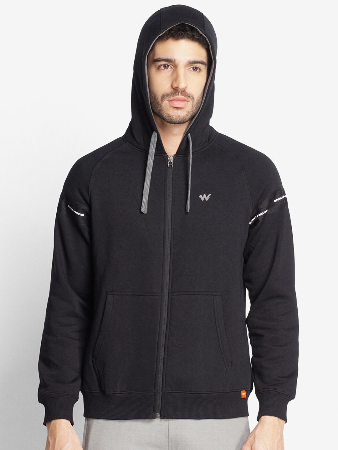 

Wildcraft Men Black Hooded Cotton Sweatshirt