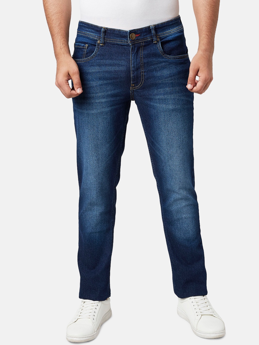 

YU by Pantaloons Men Blue Slim Fit Light Fade Cotton Stretchable Jeans