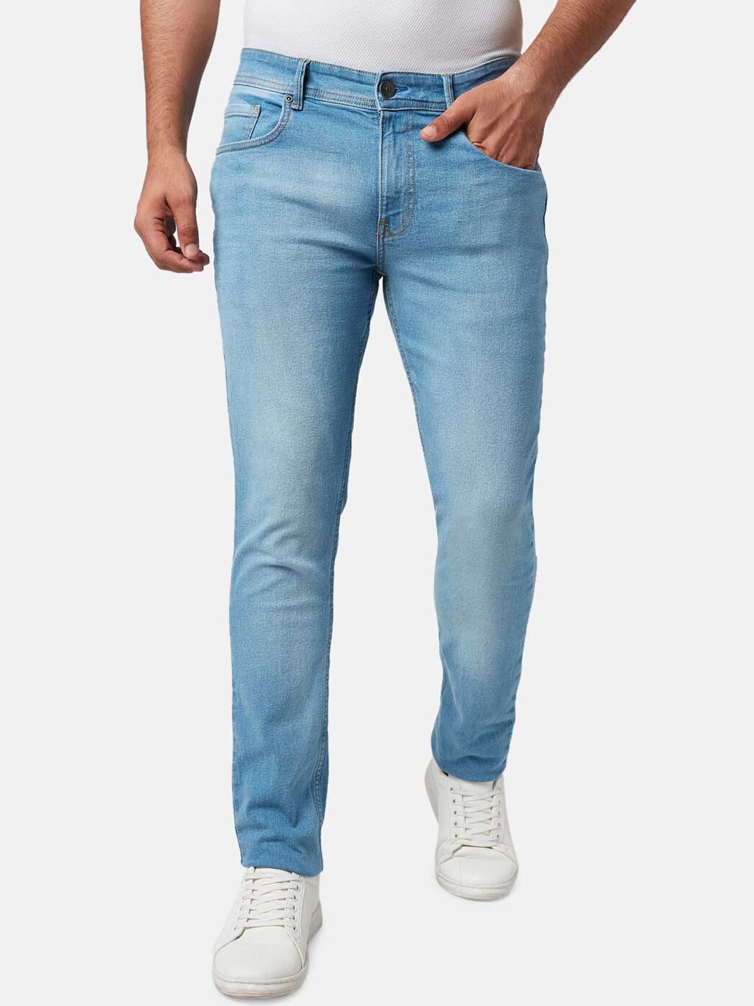 

YU by Pantaloons Men Blue Solid Slim Fit Mid-Rise Jeans