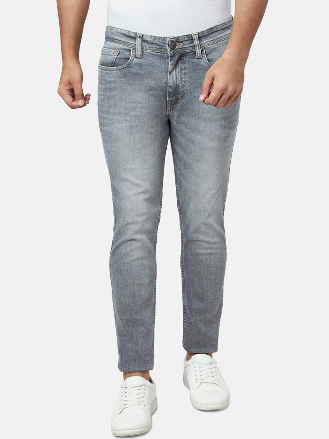 

YU by Pantaloons Men Grey Slim Fit Heavy Fade Jeans