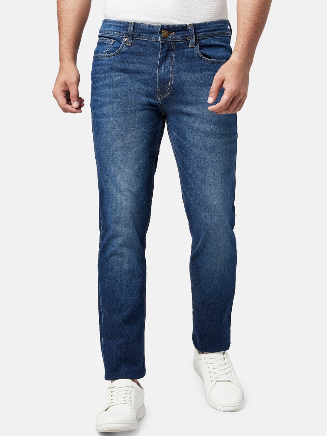 

YU by Pantaloons Men Blue Slim Fit Heavy Fade Cotton Jeans