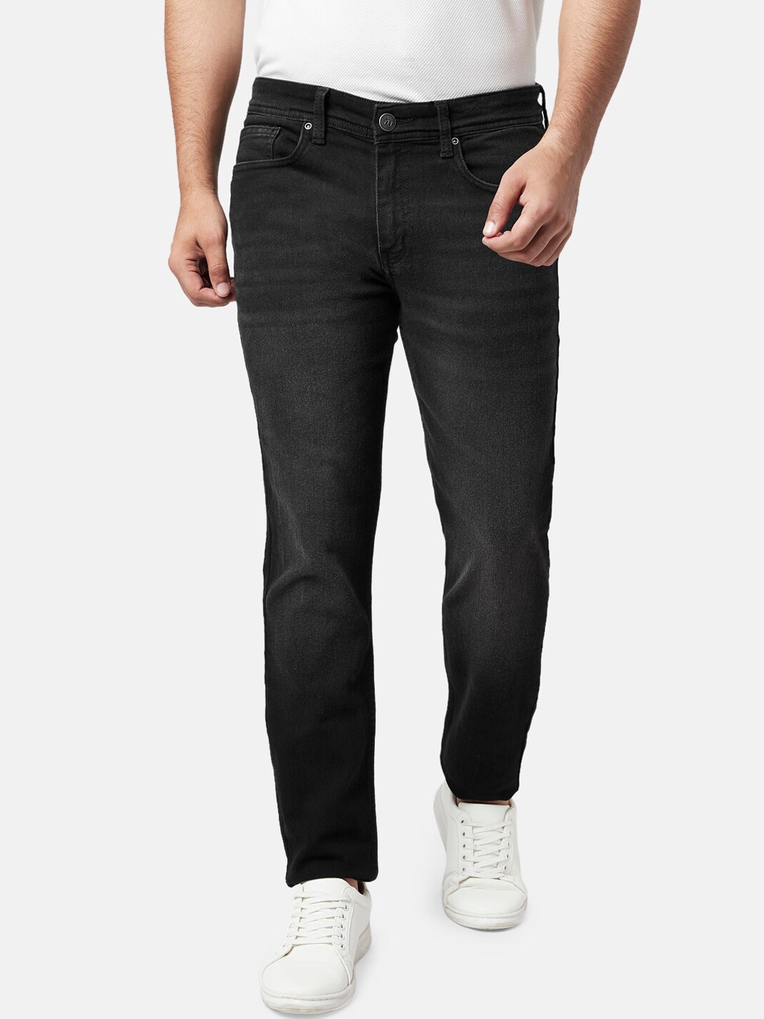 

YU by Pantaloons Men Black Slim Fit Light Fade Cotton Jeans