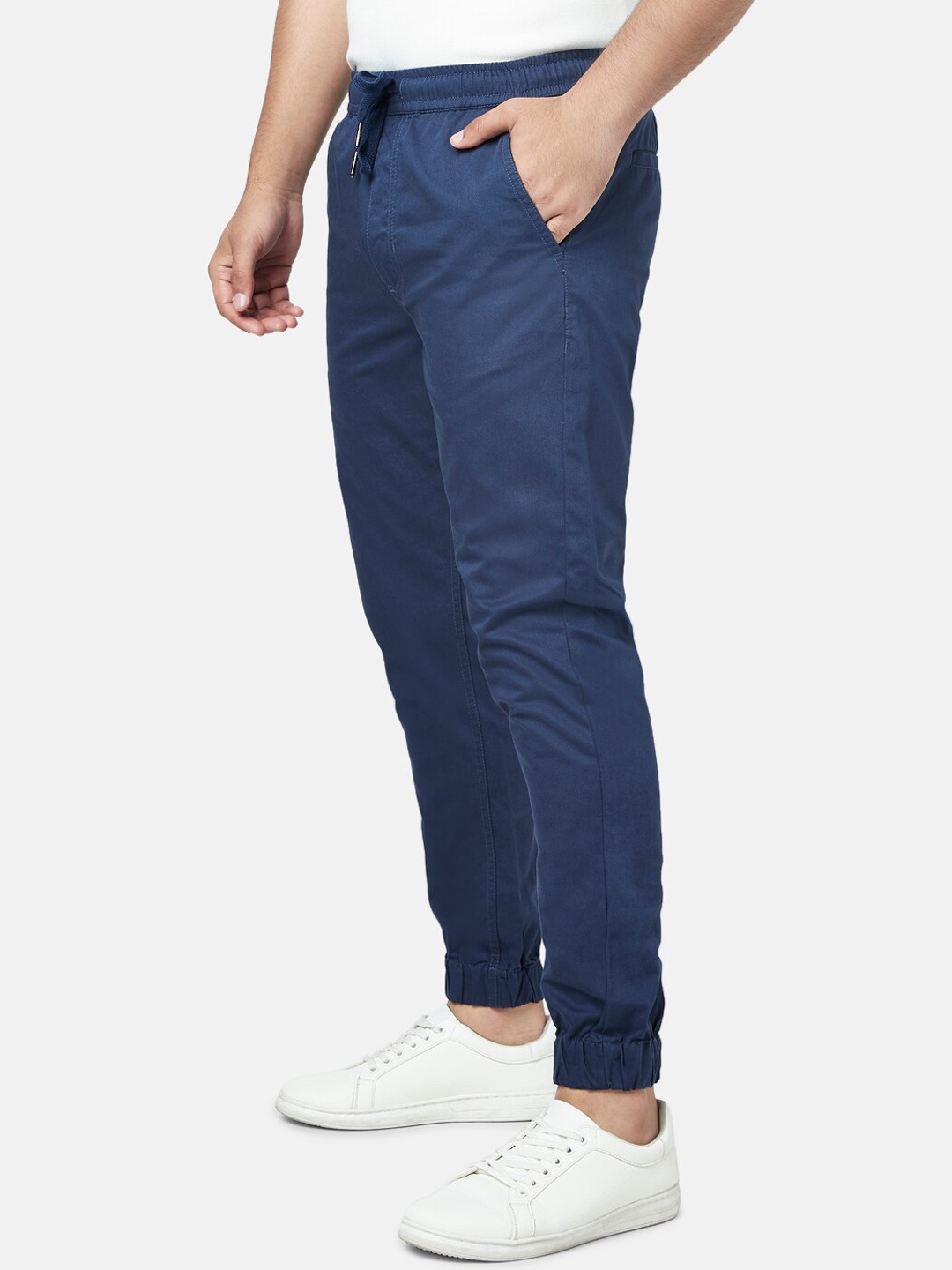 

YU by Pantaloons Men Navy Blue Slim Fit Cotton Joggers