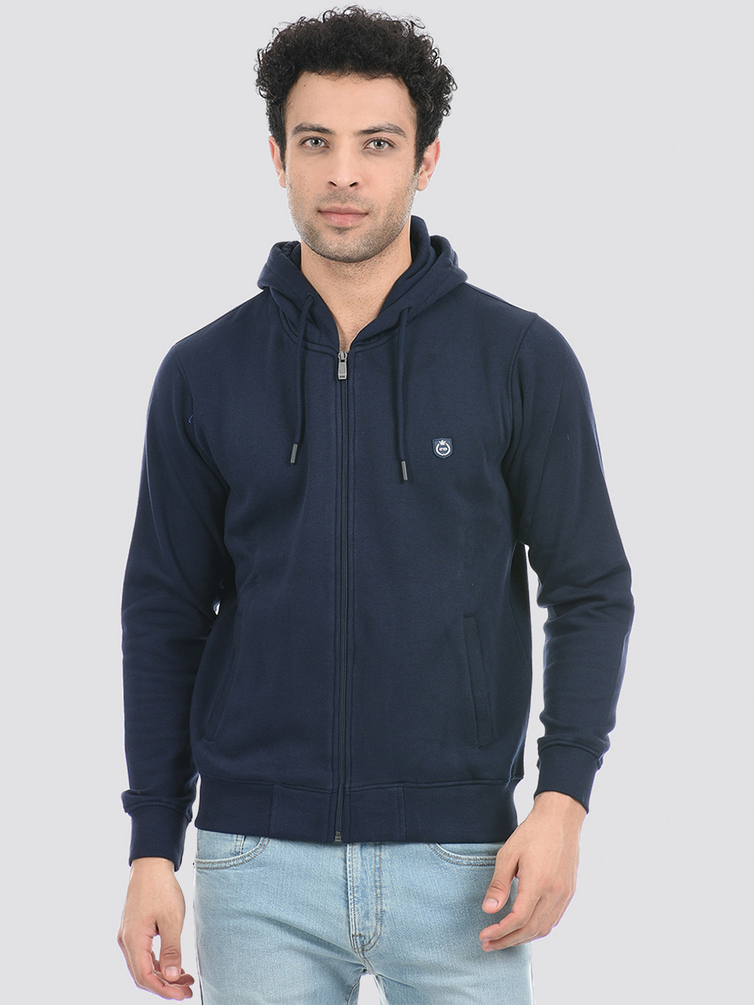 

Cloak & Decker by Monte Carlo Men Navy Blue Hooded Cotton Sweatshirt