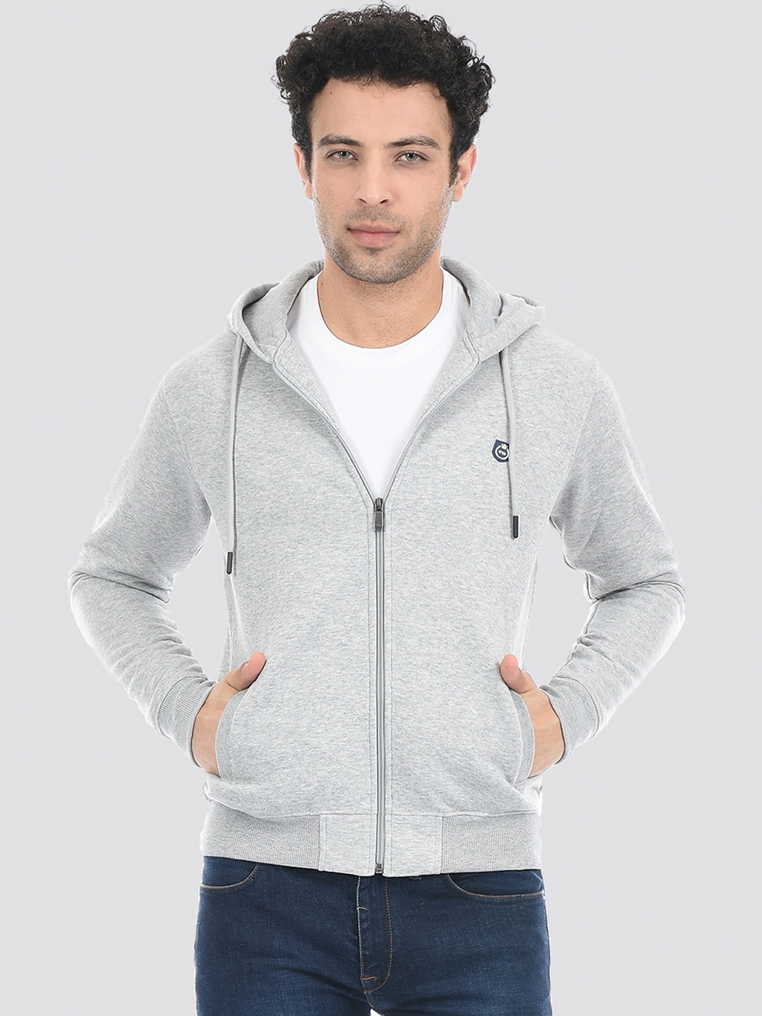 

Cloak & Decker by Monte Carlo Men Grey Hooded Cotton Sweatshirt