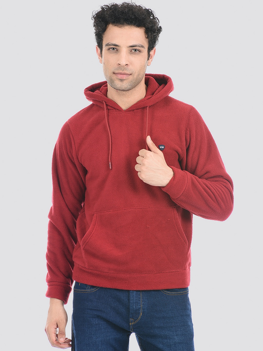 

Cloak & Decker by Monte Carlo Men Maroon Hooded Fleece Sweatshirt