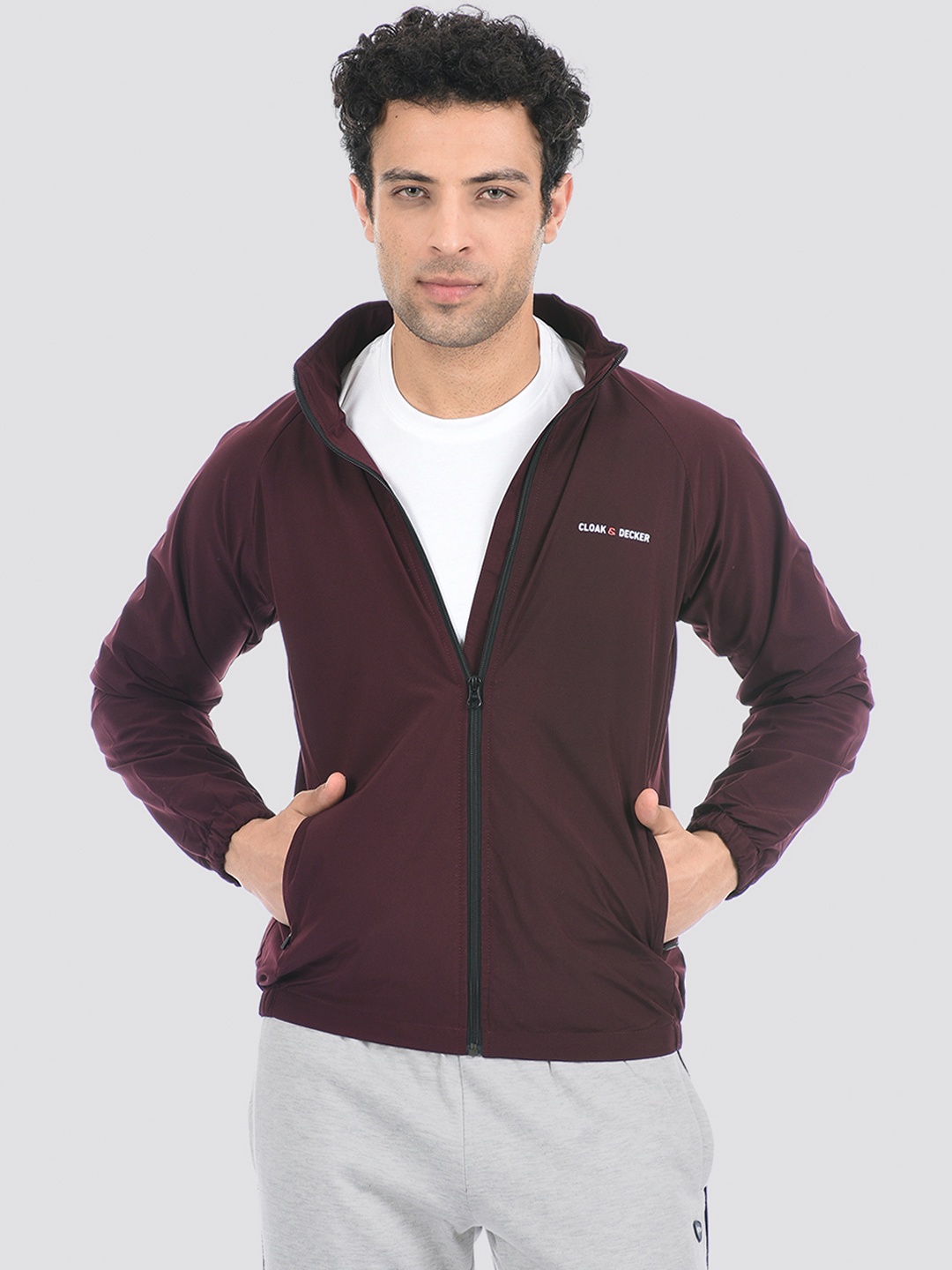 

Cloak & Decker by Monte Carlo Men Maroon Hooded Sweatshirt