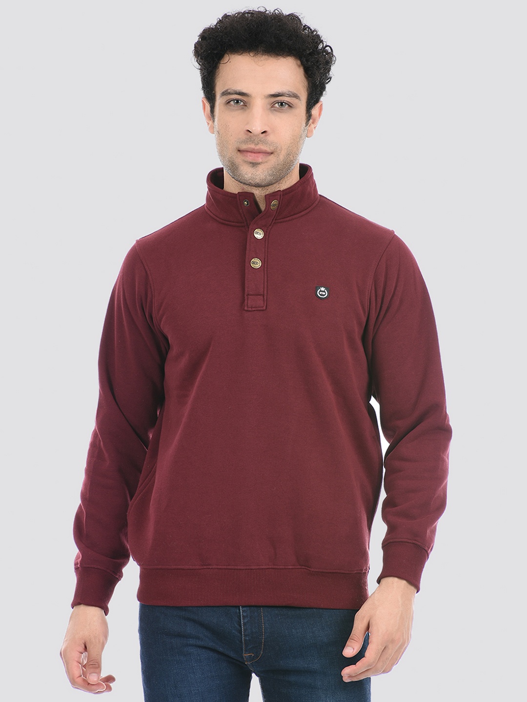 

Cloak & Decker by Monte Carlo Men Maroon Cotton Sweatshirt