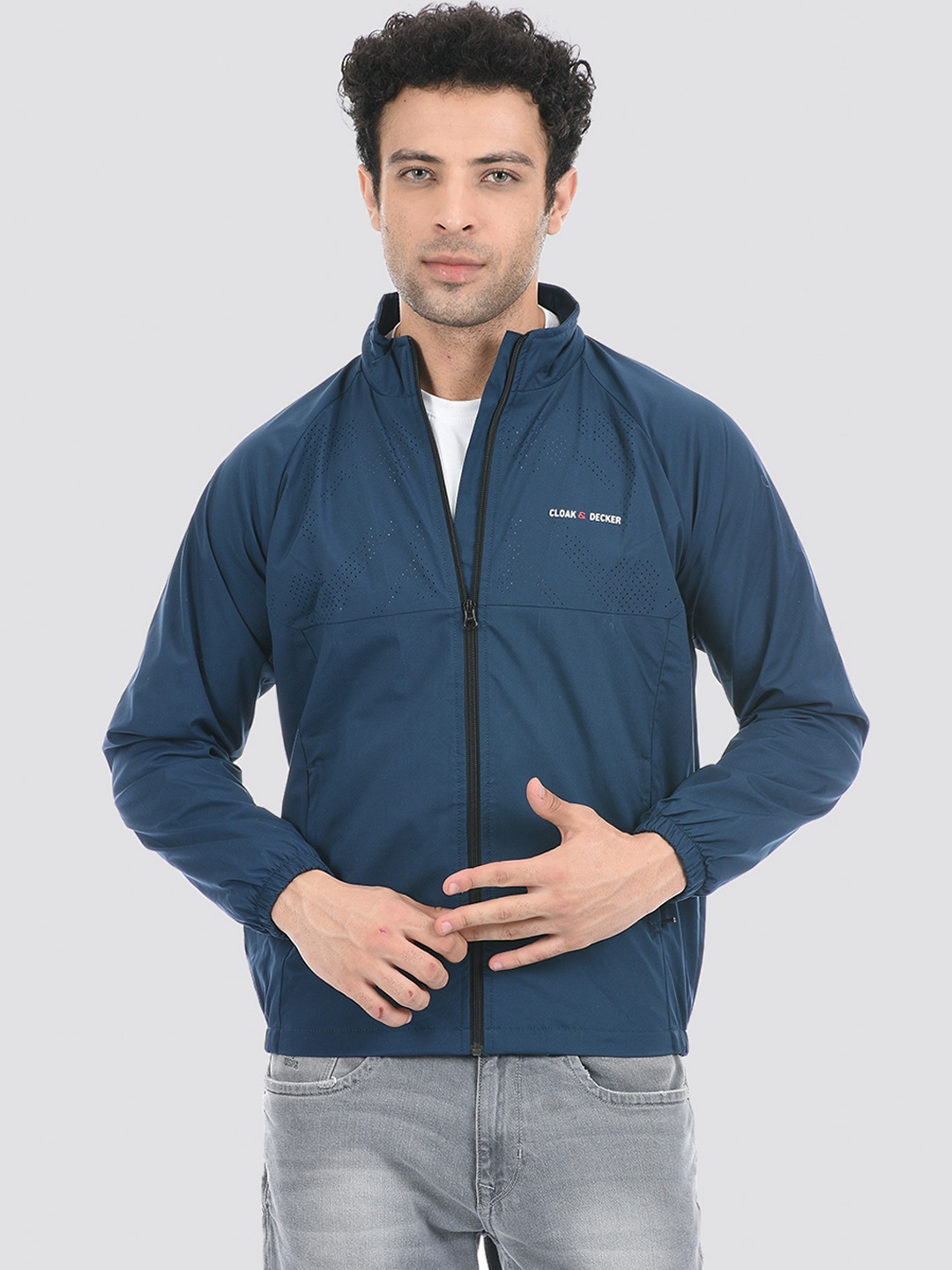 

Cloak & Decker by Monte Carlo Hooded Front-Open Sweatshirt, Blue