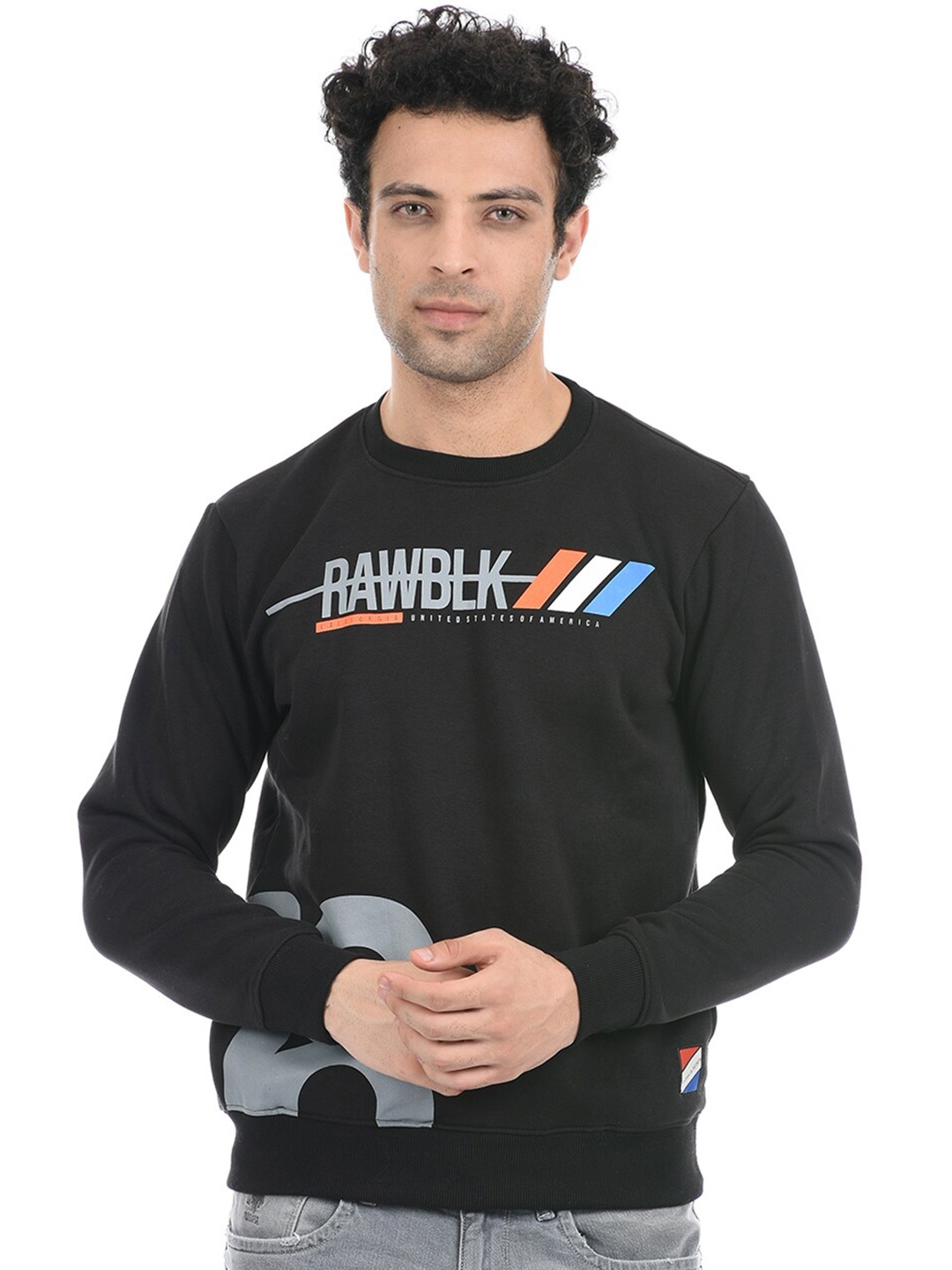 

Cloak & Decker by Monte Carlo Men Black Printed Cotton Sweatshirt