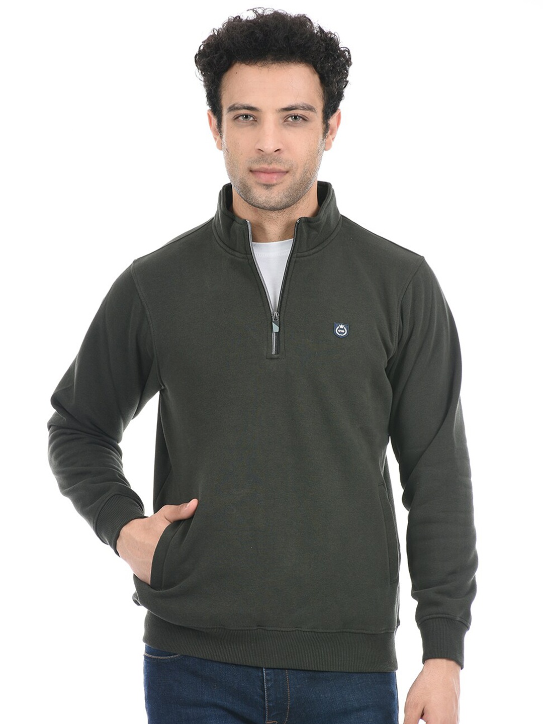 

Cloak & Decker by Monte Carlo Men Green Cotton Sweatshirt