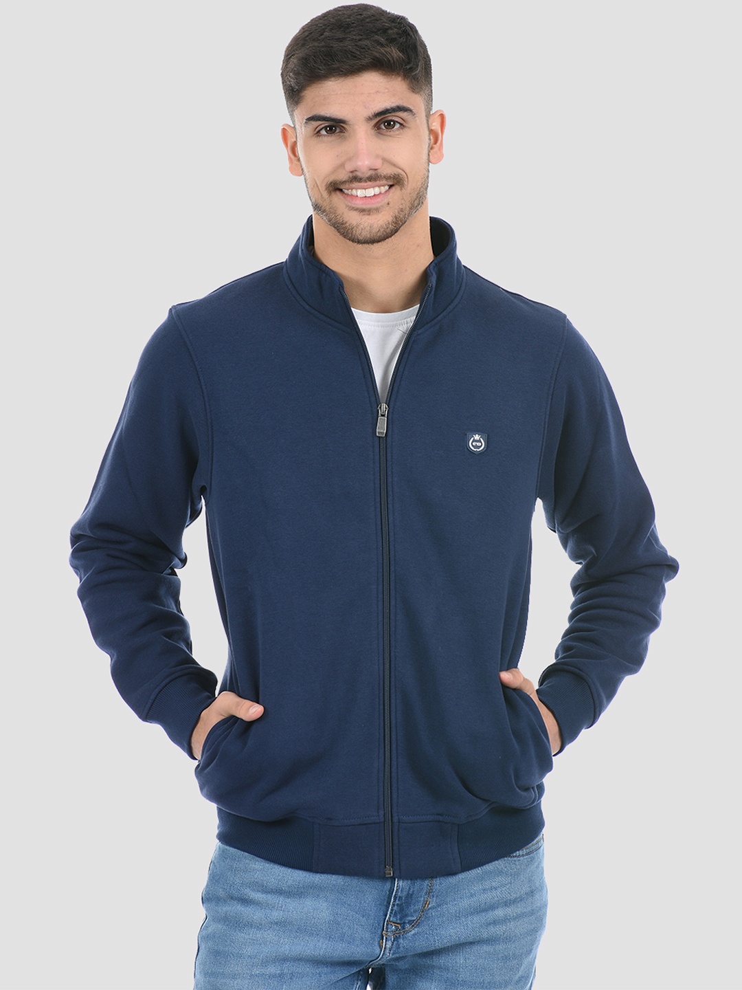 

Cloak & Decker by Monte Carlo Men Navy Blue Cotton Solid Sweatshirt