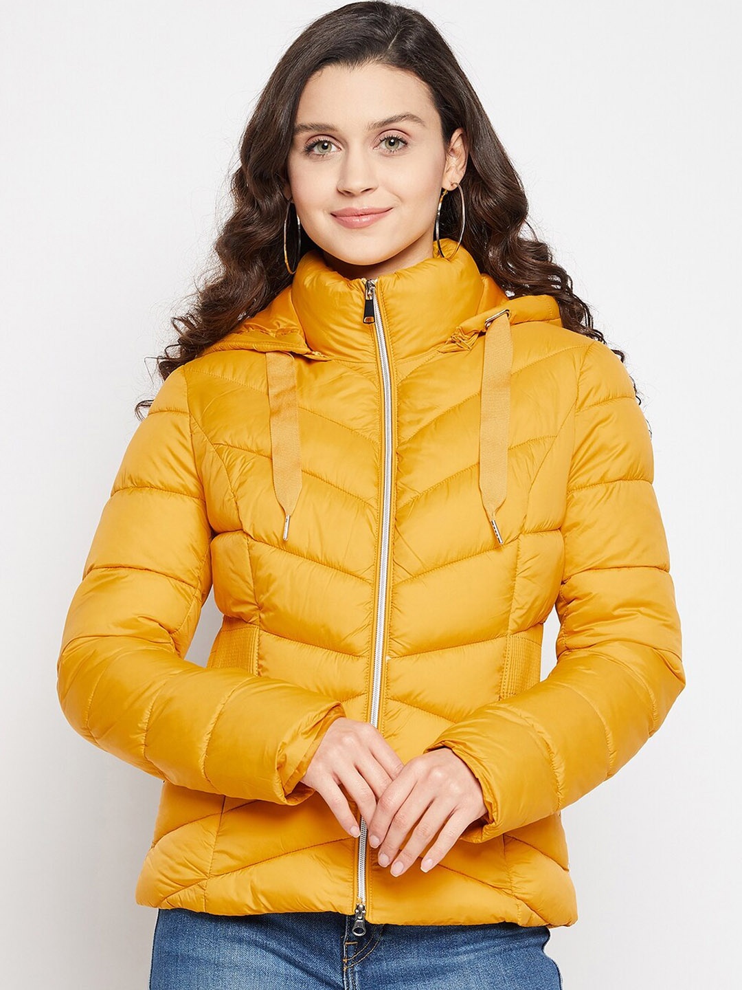 

Madame Women Gold-Toned Cotton Puffer Jacket