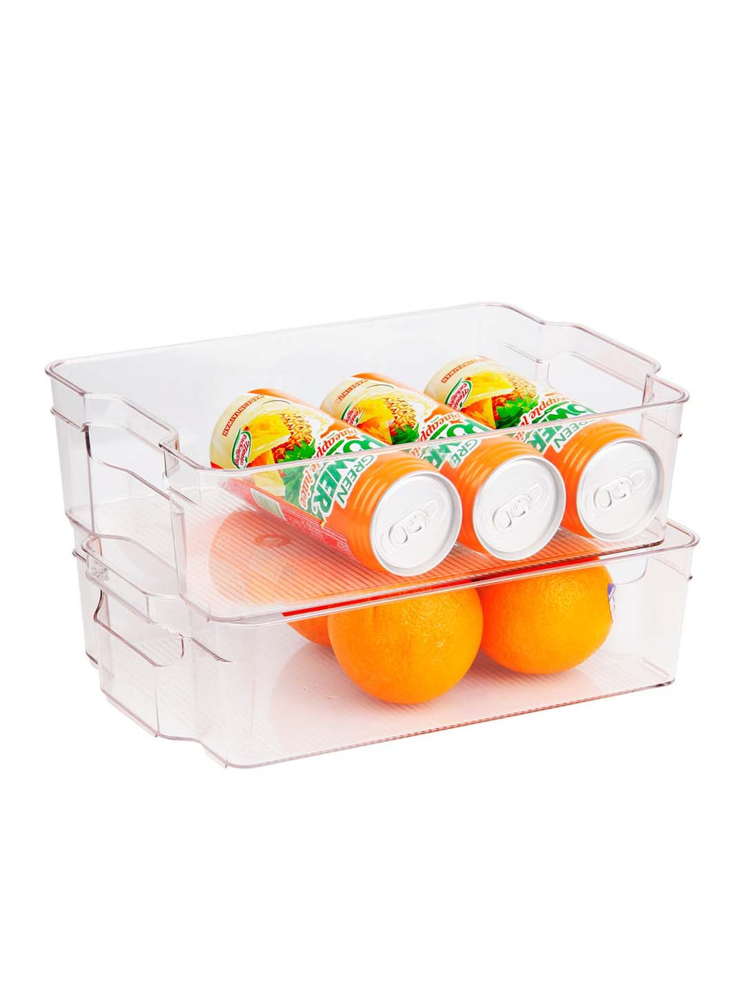 

Athome by Nilkamal Transparent Stackable Large Fridge Bin Organisers
