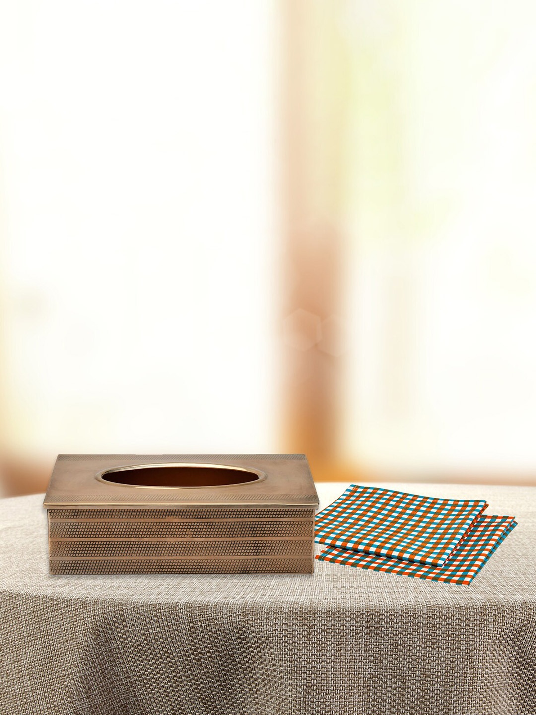 

Athome by Nilkamal Gold Toned Metal Napkin Holder