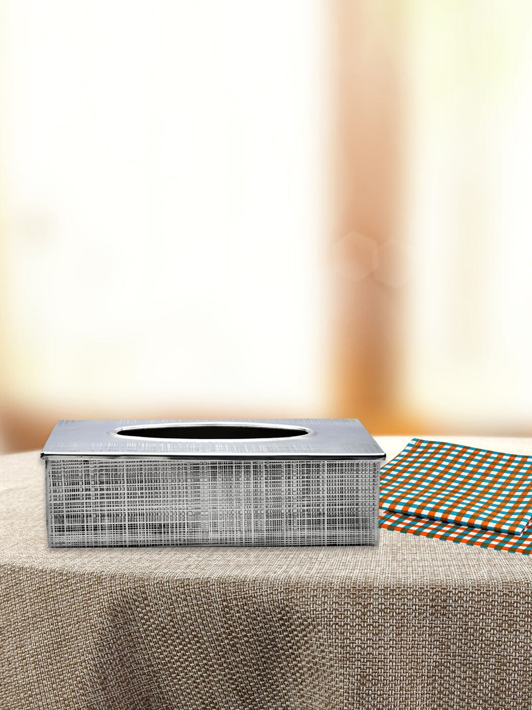 

Athome by Nilkamal Silver-Toned Metal Napkin Holder
