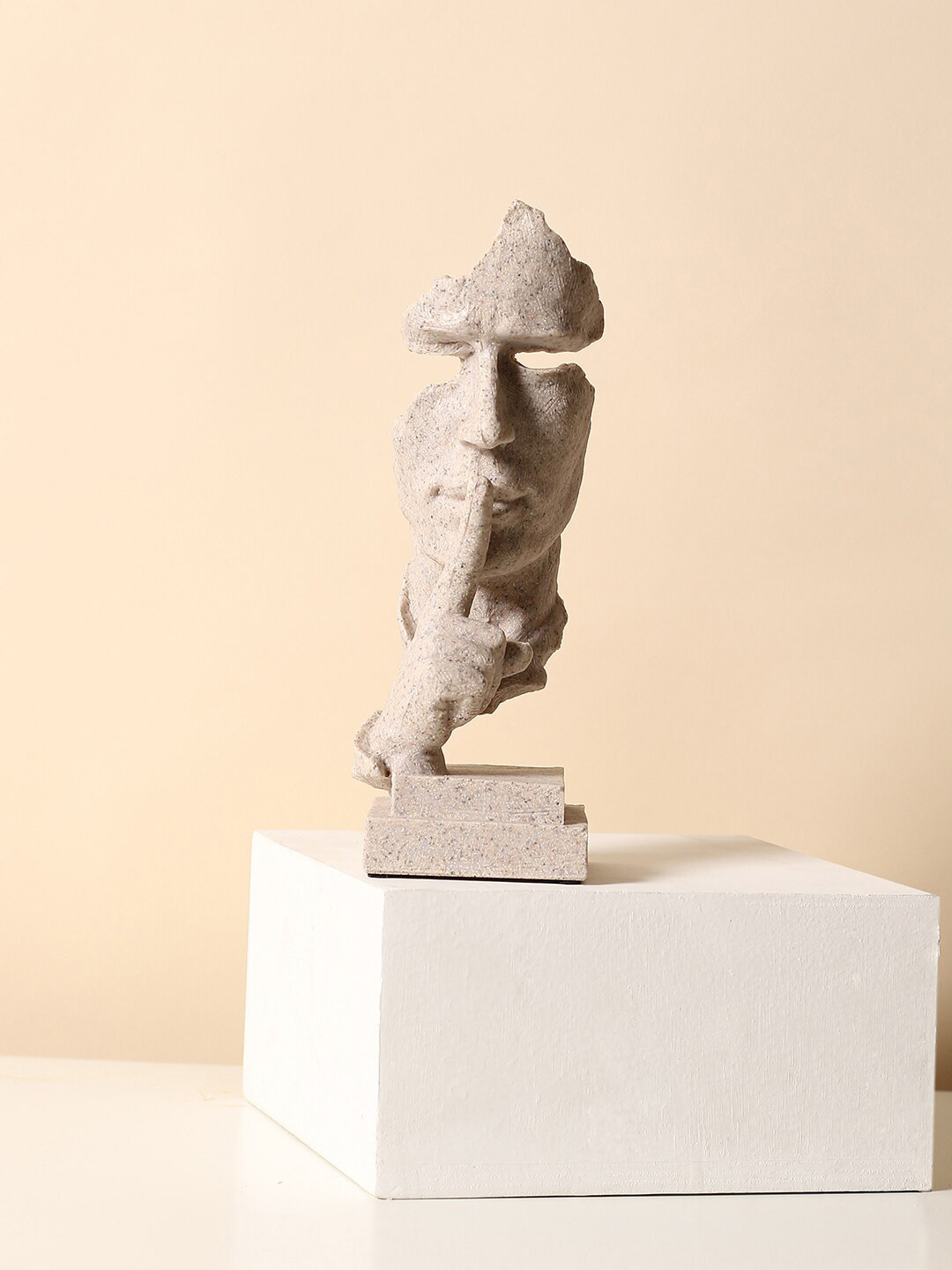 

Bonhomie Beige Rustic Man Face Ceramic Figure Showpiece