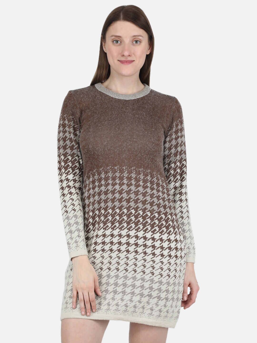 

Monte Carlo Brown Sheath Wool Dress