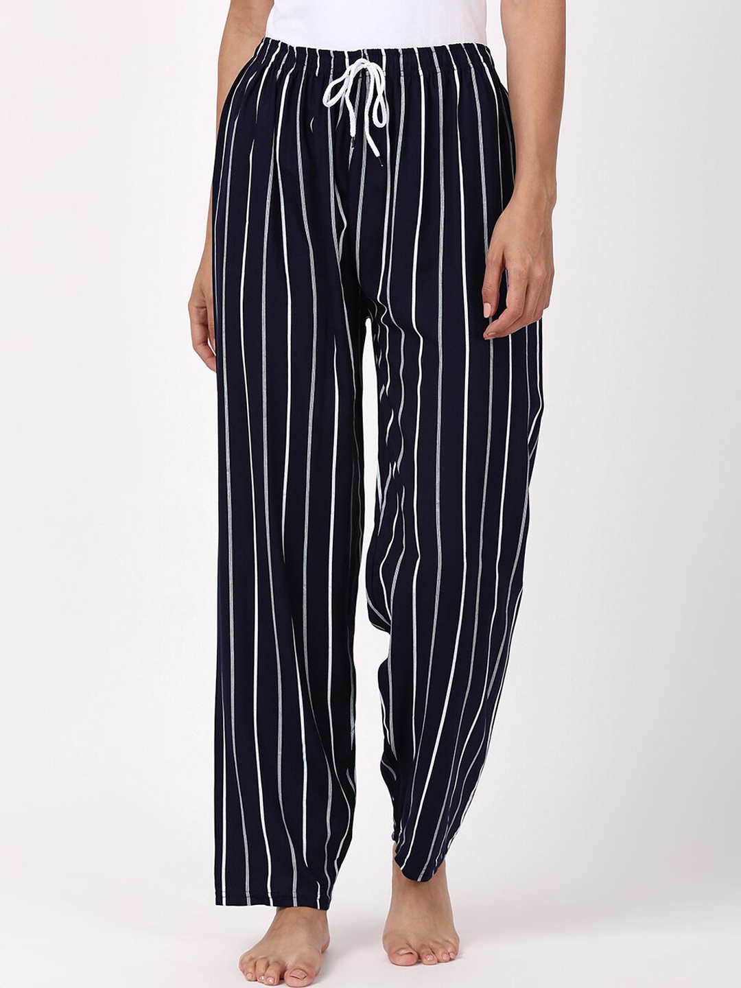 

V2 Value & Variety Women Navy Blue Striped Lounge Pant